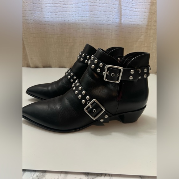 MARC BY MARC JACOBS CARROLL BLACK LEATHER STUDDED ANKLE BOOTIES EUR 39 US 9 - Picture 3 of 10